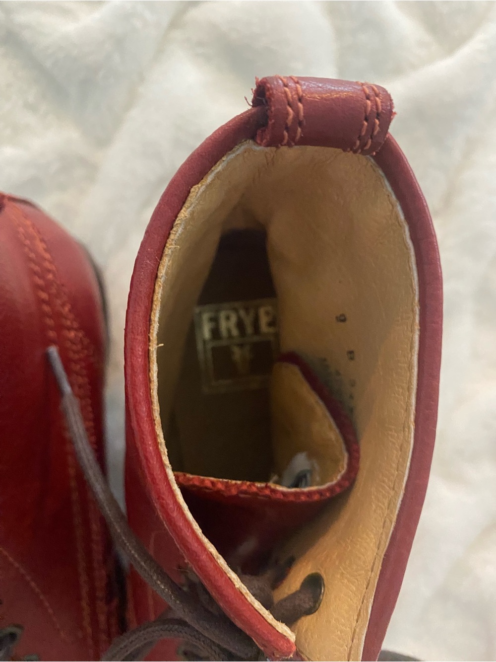 FRYE High Top Leather Boots - Cordovan (Dark Burgundy) Color. Beautiful! - Picture 6 of 7